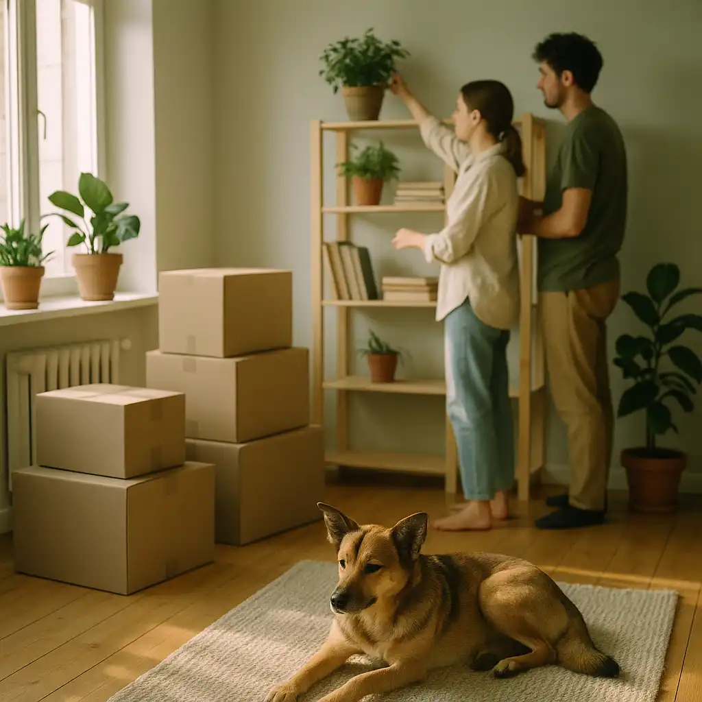 Flytning med hund: sådan skaber du ro i ny bolig